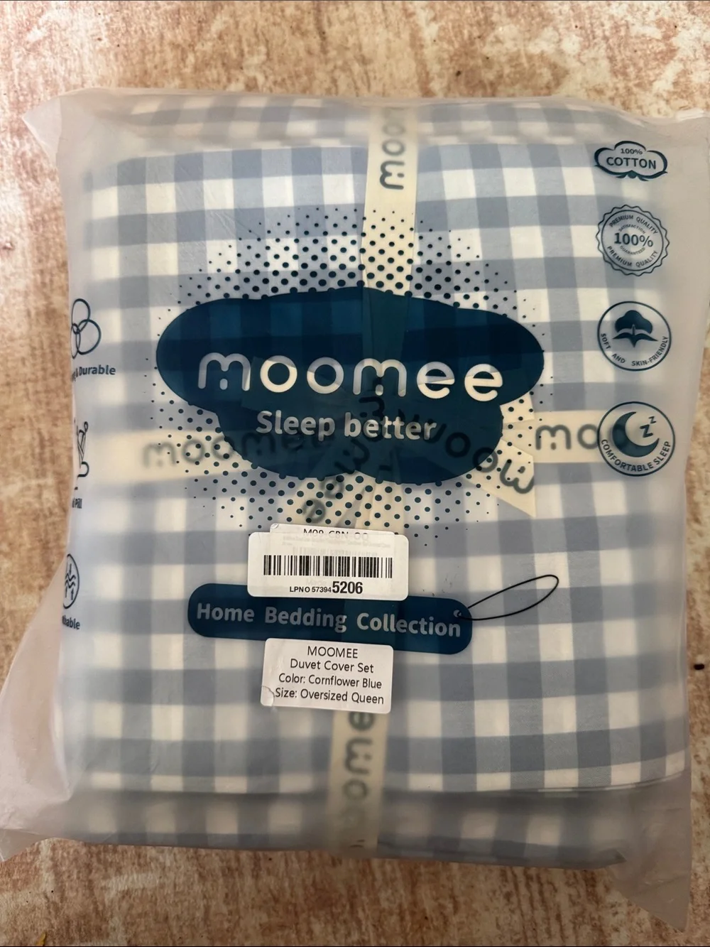 Moomee gingham duvet